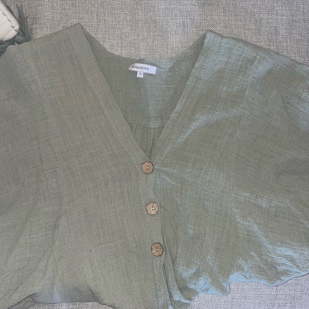 Sage green small top